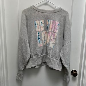 Old Navy Graphic  Women's Cropped Sweatshirt Gray XL